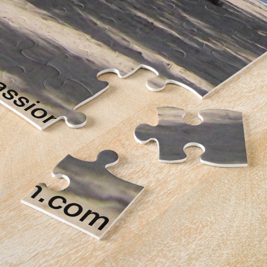 白い砂およびoceが付いている熱帯ビーチ場面写真 ジグソーパズル (側面)