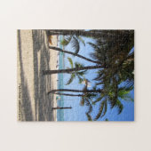 白い砂およびoceが付いている熱帯ビーチ場面写真 ジグソーパズル (横)