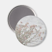 白い砂にピンク色の花をつける マグネット (正面/裏面)