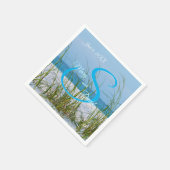 白い砂のナプキンの海の結婚麦の列 スタンダードカクテルナプキン (角)