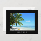 白い砂のビーチの黒いカード ポストカード (正面/裏面)