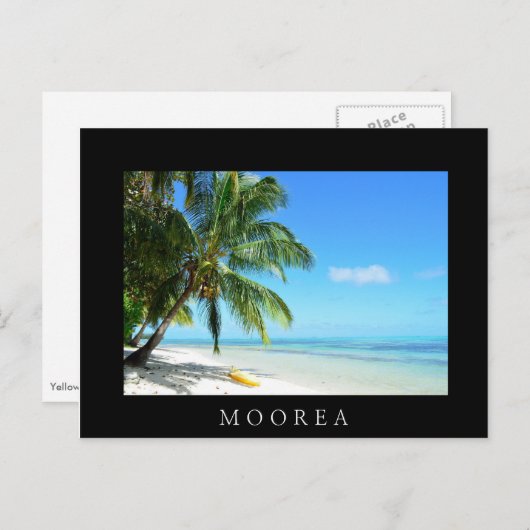 白い砂のビーチの黒いカード ポストカード (正面/裏面)