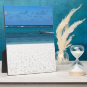 白い砂のビーチのFlic en Flac Mauritius overloo フォトプラーク (側面)