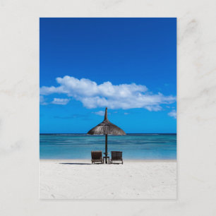 白い砂のビーチのFlic en Flac Mauritius overloo ポストカード