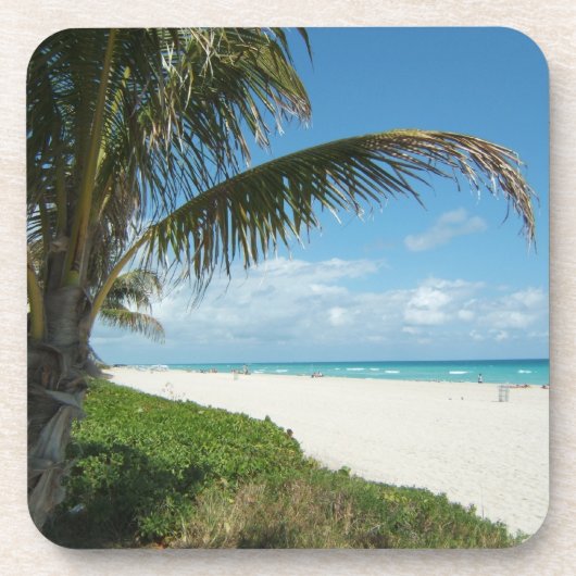 白い砂のビーチw/Palm コースター (正面)