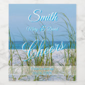 白い砂のワインラベルに入った海結婚の麦のライン ワインラベル (シングルラベル)