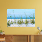 白い砂の中の海の麦のライン キャンバスプリント (インサイチュ (リビング))