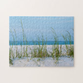 白い砂の中の海の麦のライン ジグソーパズル (横)