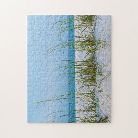 白い砂の中の海の麦のライン ジグソーパズル (縦)