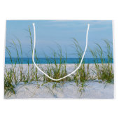 白い砂の中の海の麦のライン ラージペーパーバッグ (正面)