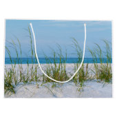 白い砂の中の海の麦のライン ラージペーパーバッグ (裏面)