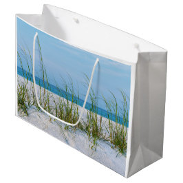 白い砂の中の海の麦のライン ラージペーパーバッグ