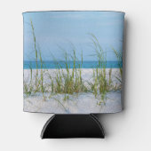 白い砂の中の海の麦のライン 缶クーラー (正面)