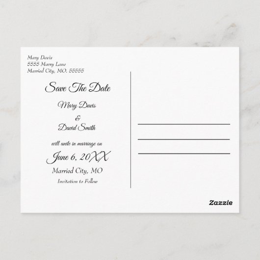 白い砂の海のオートの行は、日付を保存 ポストカード (裏面)