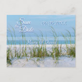 白い砂の海のオートの行は、日付を保存 ポストカード (正面)