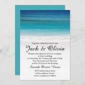 白い砂の海のビーチ結婚式の招待状 招待状 (正面/裏面)