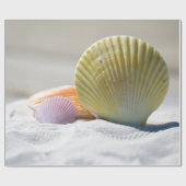 白い砂の貝殻 ラッピングペーパー (フラット)