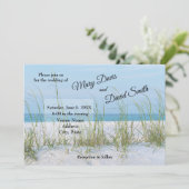 白い砂浜に続くシーオーツの結婚式招待状 招待状 (スタンド正面)