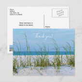 白い砂浜の海のカスリネのライン サンクス ポストカード (正面/裏面)