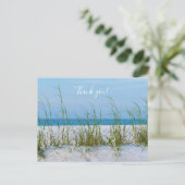 白い砂浜の海のカスリネのライン サンクス ポストカード (スタンド正面)