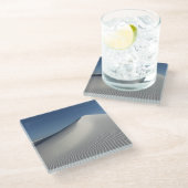 白い砂 ガラスコースター (アングル)