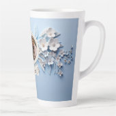 白い磁器のフレームの家族の写真 カフェラテマグ (右)