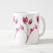 白い磁器のマグカップと赤い果実 ジャンボコーヒーマグカップ (正面右)