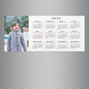 白い磁石の写真2025カレンダー