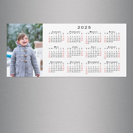 白い磁石の写真2025カレンダー