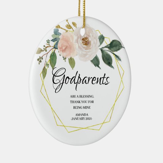 白い神パーソナライズされた父母クリスマスの飾り セラミックオーナメント (右)