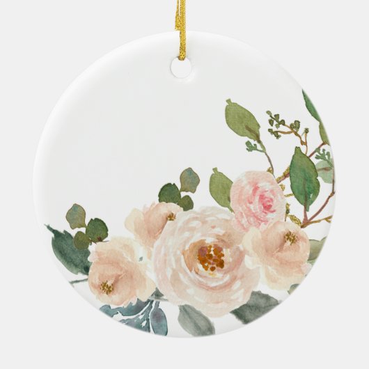 白い神パーソナライズされた父母クリスマスの飾り セラミックオーナメント (裏面)