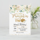 白い私たちの小さなカボチャが2人の招待状 招待状 (スタンド正面)