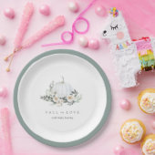 白い秋のカボチャ緑の赤ちゃんシャワー ペーパープレート (パーティー)