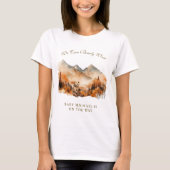 白い秋の森の子グマ 私たちは待つのがやっと Tシャツ (正面)