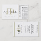 白い税の会計士のモノグラム1040かタン 名刺 (正面/裏面)