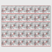 白い種馬のクリスマスのデザイン ラッピングペーパー (フラット)