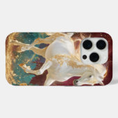 白い種馬のゴールドファンタジーデザイン Case-Mate iPhoneケース (裏面 (横))