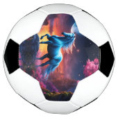 白い種馬のファンタジー ピンクの庭園 サッカーボール (回転)