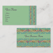 白い種、淡い黄色、緑、ピンク 名刺 (正面/裏面)