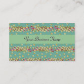 白い種、淡い黄色、緑、ピンク 名刺 (裏面)