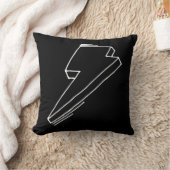 白い稲妻のアクセントの枕 クッション (ブランケット)