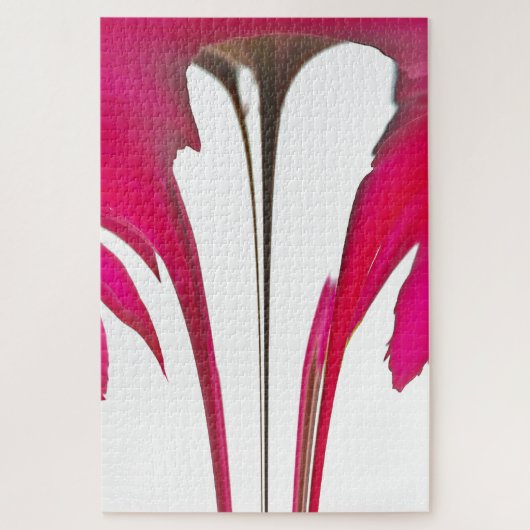 白い空の下のシックで驚くべき赤のバラ.png ジグソーパズル (縦)