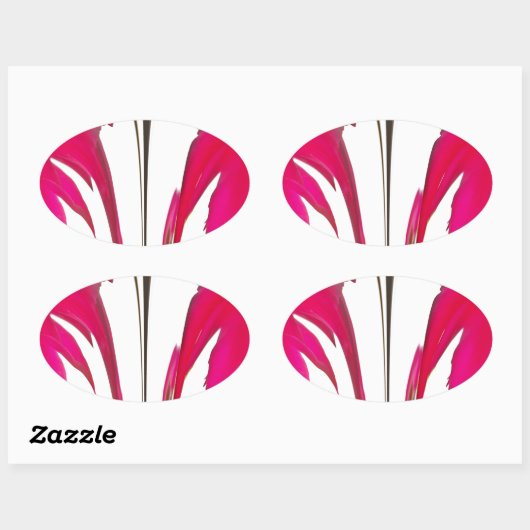 白い空の下のシックで驚くべき赤のバラ.png 楕円形シール (シート)