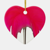 白い空の下の美しい驚くべき赤のバラ セラミックオーナメント (正面)