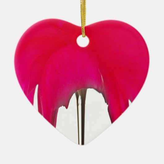 白い空の下の美しい驚くべき赤のバラ セラミックオーナメント (正面)