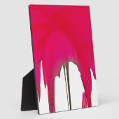 白い空の下の美しい驚くべき赤のバラ フォトプラーク (側面)