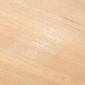 白い空白の税関招待 アクリル招待状 (レイダウン)