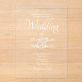 白い空白の税関招待 アクリル招待状 (正面)