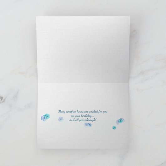 白い窓と海シーショア誕生日 カード (内部)