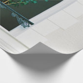 白い窓に緑の植物 ラッピングペーパー (角)